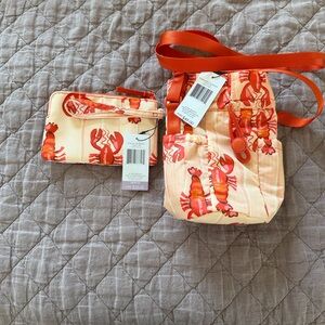 Vera Bradley “Lobster Clause” Water Bottle Crossbody and Wristlet
